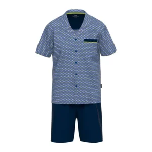 Gotzburg Pyjama Heren: Doorknoop, korte mouw / short ( GOT.56 )