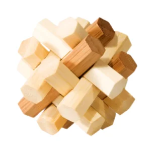 Puzzel - IQ puzzel - Bamboe - Dubbele knoop - 8.7x7.0x8.7cm