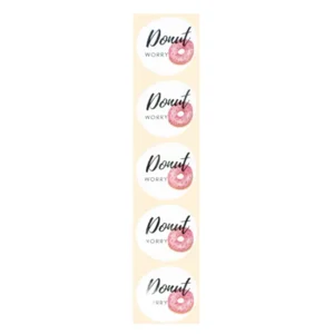 Stickers - Donut worry - Rond - 4cm - 100st. - DBLS024