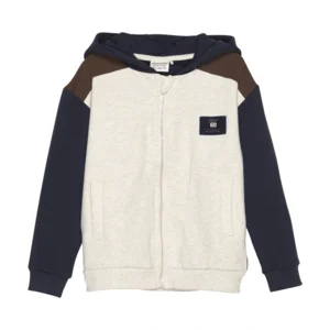 Minymo Jongens Rits Cardigan Beige Melange