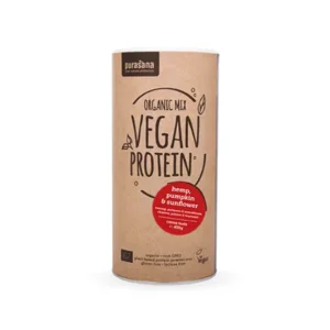 Purasana vegan protein hennep, pompoen en zonnebloem cocoa smaak 400 gram