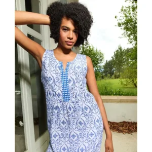 Egatex ( Senoretta ) Zomer kleed: Blauw / wit ( EGA.479 )
