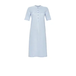Ringella nachthemd dames: Korte mouw, klassiek model, blauw, Lengte 105cm ( RIN.625 )