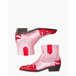 Dwrs Austin Metallic Roze/Red Dames Enkelboots