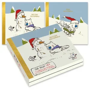 Kaarten - Kerst - Doe eens lief - Sneeuwpop & slee - 10st.