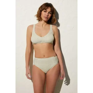 Ysabel Mora Piqué Stripes beugel bikini in pastelgroen
