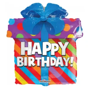 Folieballon - Happy birthday - Cadeautje - 45cm - Zonder vulling