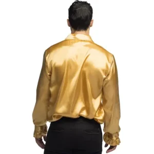 Kostuum - Disco - Blouse - Goud - Met ruches - XL