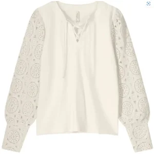 Summum shirt: Ecru, Crochet mouwen ( SUM.70 )