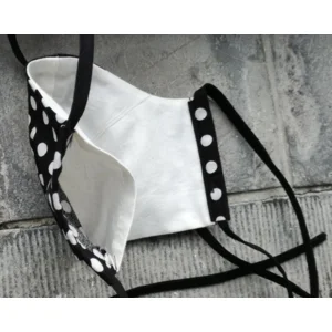 Exclusief handgemaakt mondmasker / mondkapje Zwart/Wit Man