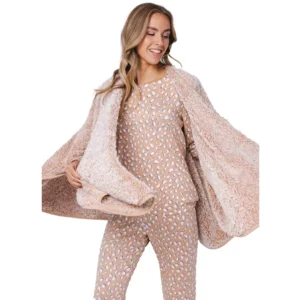 Pastunette Pyjama Dames: Rebelle, Beige, super zacht en warm ( PAS.111 )