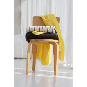 Bongusta Strand Badhanddoek Neon Geel Streep 70 x 140 cm