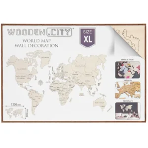 Wooden City Houten Wereldkaart XL