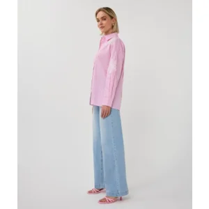 Esqualo bloes gestreept: Rose / wit, oversized ( ESQ.334 )