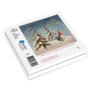 Kaarten - Kerst - Rien Poortvliet - Vogels & skieën tussen bomen - 10st.