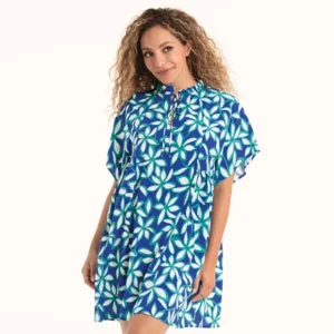 Anita Strandkleed: Tahiti, blauw geprint ( ANI.409 )