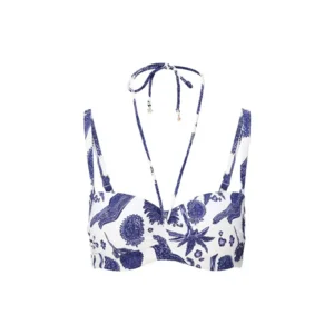 LIngadore Greek Sun strapless bikini in blauw en wit