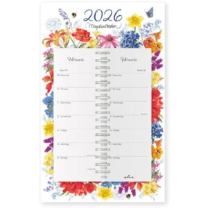 Week omlegkalender - 2026 - Op schild - Marjolein Bastin - Bloemen