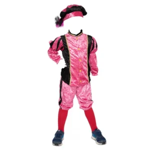 Kostuum - Piet - Roze - Velours - mt.140