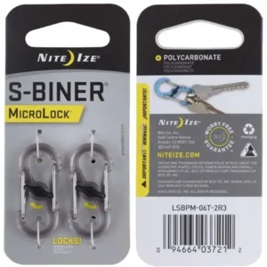 Nite Ize Microlock S-Biner Polycarbonaat 2 Stuks Smoke LSBPM-06T-2R3
