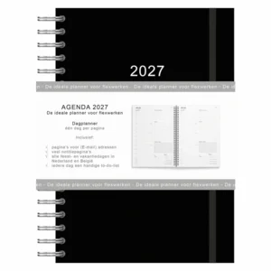 Agenda - 2027 - Thuiswerkagenda - Zwart - Groot - 17x24cm