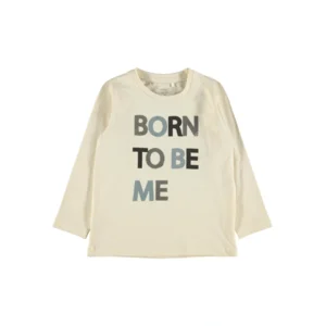 Name-it Jongens Tshirt Neller "Born To Be Me" Whitecap Gray