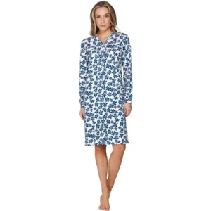 Pastunette Dames Nachthemd: Blauw, lengte 105 ( PAS.197 )