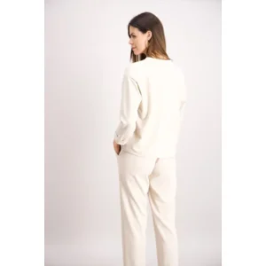 Signe Nature Shirt: Cream kleur, ronde hals ( Signe.1316 )