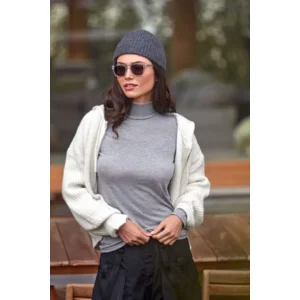Janira Dames Thermisch onderhemd: Warm Nature, Rolkraag, tencel & wol, Ivory ( JAN.314 )