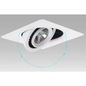 Inbouwspot zaagmaat 110mm dimbaar vierkant kantelbaar 15W LED Wit Normaal Wit