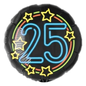 Folieballon - 25 Jaar - Neon - 43cm - Zonder vulling