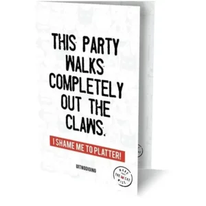 Uitnodigingskaarten - This party walks completely out the claws - 6st.