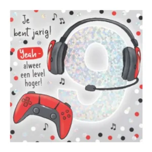 Kaart - Leeftijd & muziek - 9 jaar - Gamer - 018A