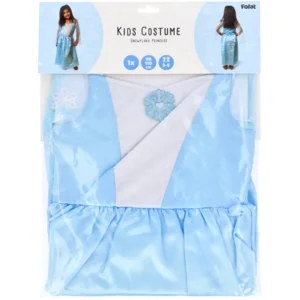 Kostuum - Jurk - Prinses - Sneeuwvlokje - Lichtblauw - mt.98/110