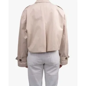 Aquila Beige Cropped Dames Trenchcoat