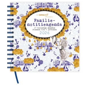 Agenda - 2026 - Familie - Delfts blauw - 6pers. - 17mnd. - Zachte kaft - 19x19cm