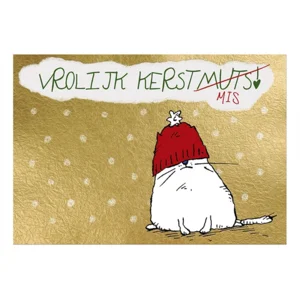 Kaarten - Kerst - Let it snow, goud - 4x4st. - MB.2001