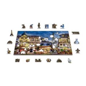 2 in 1 Puzzel - Breakfast in Paris - met figuurtjes - Wooden City
