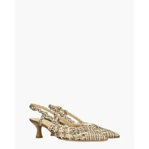 Maripé Lavanda Bruin/Wit/Goud Dames Slingbackpumps