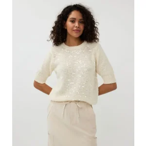 Esqualo Sweater: korte mouw, Pailletten, Champagne ( ESQ.313 )