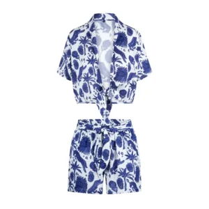 Lingadore Greek Sun strandset in blauw en wit