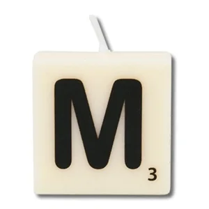 Cijfer- / letterkaarsje - Scrabble - M