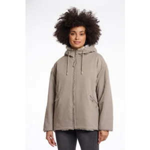 Rino & Pelle Winter jas: Ines, Omkeerbaar, Light pebble and leopard ( RINO.92 )