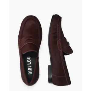 Bibi Lou 661690 Burgundy Hairy Penny Loafer