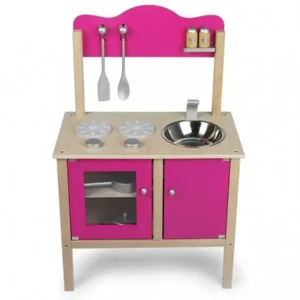 Speelkeuken - Blank / hard roze