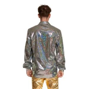 Shirt - Disco - Zilver - Glanzend - L