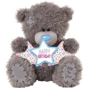 Knuffel - Beer - Happy Birthday - Met ster - 24cm