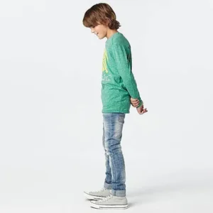 superzachte longsleeve met dubbelprint fresh green