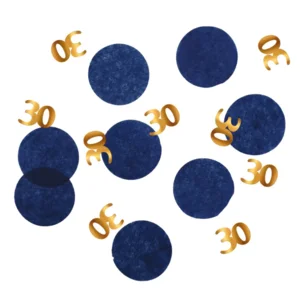 Tafeldecoratie - Confetti - 30 jaar - Luxe - Blauw, goud - 25gr