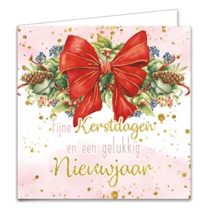 Kaarten - Kerst - Janneke Brinkman - Amaryllis & strik - 10st.